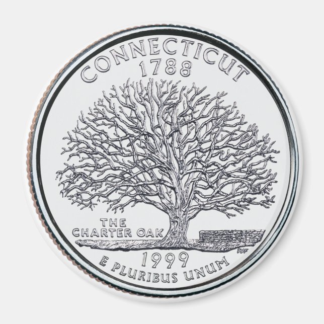 Íman Quarter State de Connecticut 1999 (Frente)