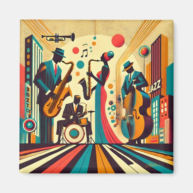 Íman Quarteto da Era do Jazz de Meados do Século (Frente)
