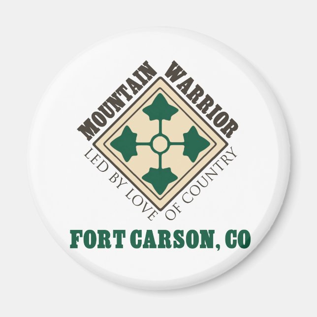 Íman Quarto ID Guerreiro Montanhês Fort Carson (Frente)