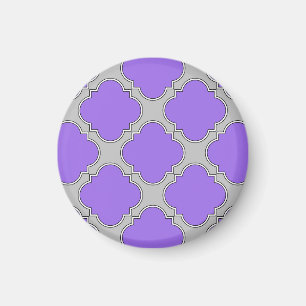 Íman Quatrefoil, roxo e cinza