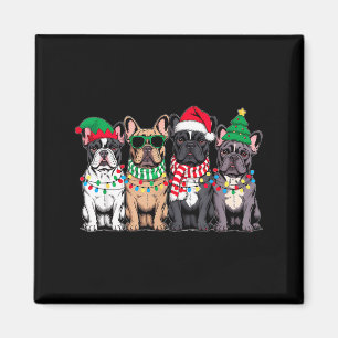 Íman Quatro Cães Bulldog Francês Natal Engraçado Papai