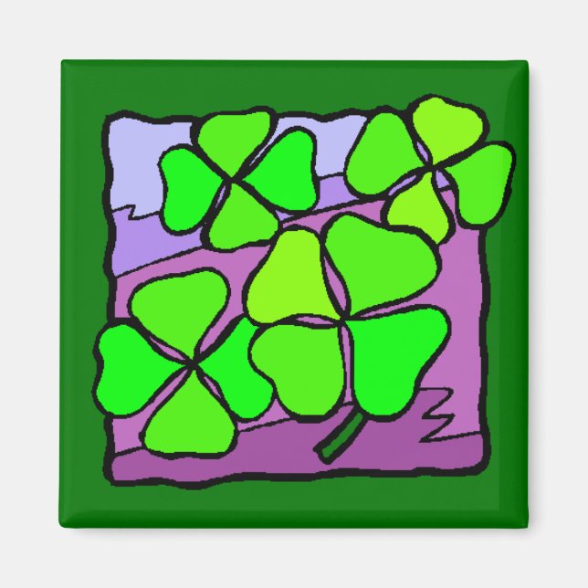 Íman Quatro Clovers Folha (Frente)
