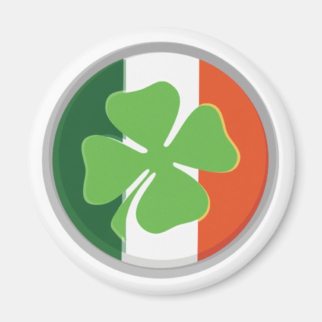 Íman Quatro Folhas de Véu e Cores de Bandeira da Irland (Frente)