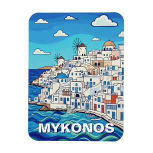 Íman Quatro Moinhos de Vento em Mykonos Grécia Cíclades
