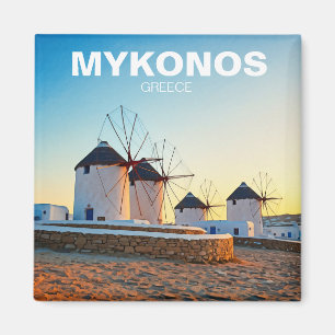 Íman Quatro moinhos de vento na Grécia de Mykonos Cycla