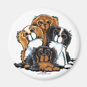 Íman Quatro Spaniels de rei Charles descuidados