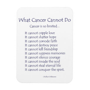 Íman Que Cancer Não Pode Fazer O Poem Magnet (Texto Do