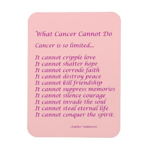 Íman Que Cancer Não Pode Fazer O Poem Magnet (Texto Ros