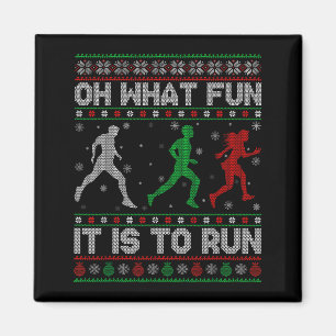 Íman Que Diversão É Correr Suéter Feio De Natal Ru