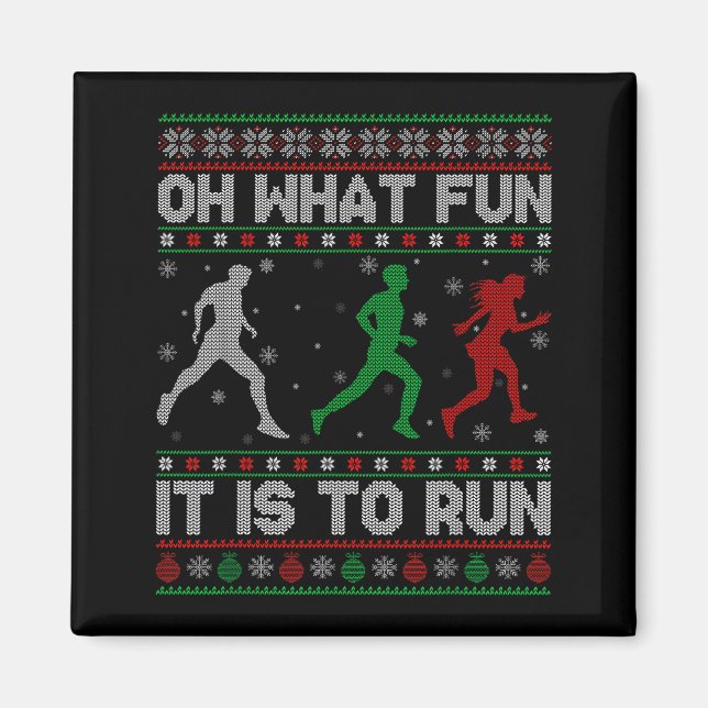 Íman Que Diversão É Correr Suéter Feio De Natal Ru (Frente)
