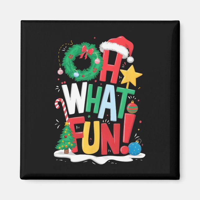 Íman Que Natal Divertido Com Wreath E Tree (Frente)