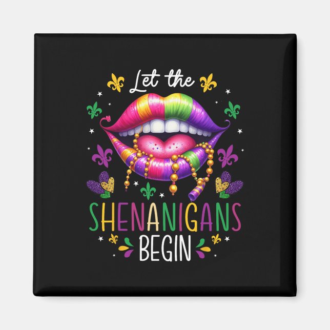 Íman Que Os Shenanigans Comecem Lábios Mardi Gras Nova  (Frente)