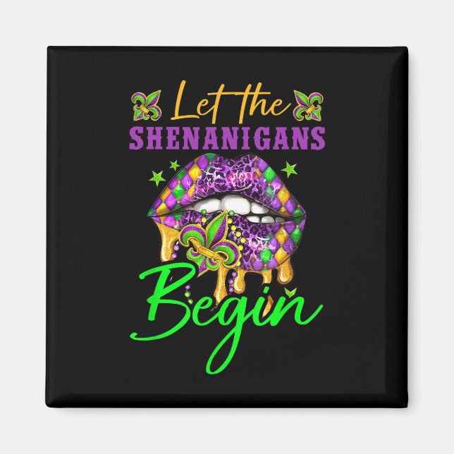 Íman Que Shenanigans Comecem A Mardi Gras Y Lábios Home (Frente)