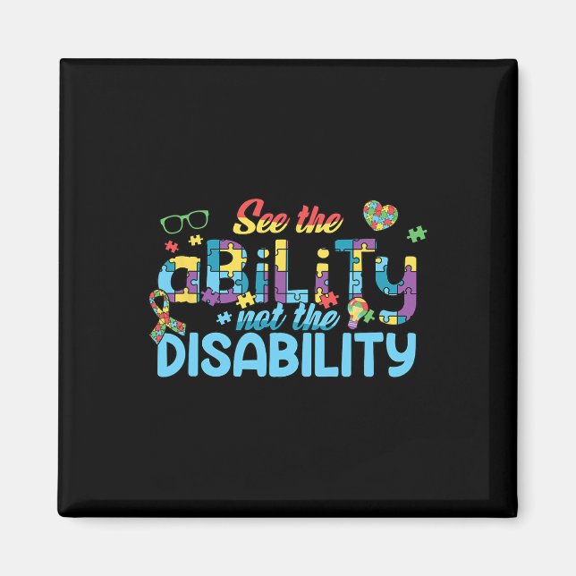Íman Quebra-cabeça de Conscientização do Autismo Veja a (Frente)