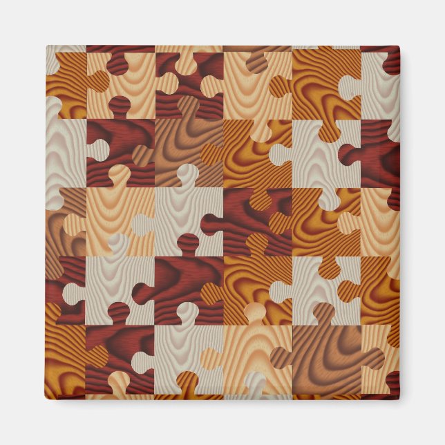 Íman quebra-cabeça de madeira de madeira (Frente)