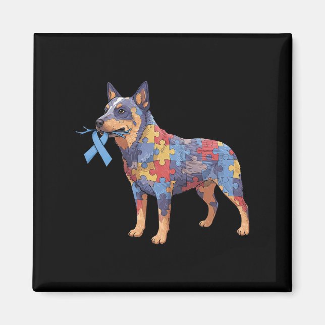 Íman Quebra-cabeça do Cão-de-Obra Australiano: Mulher d (Frente)