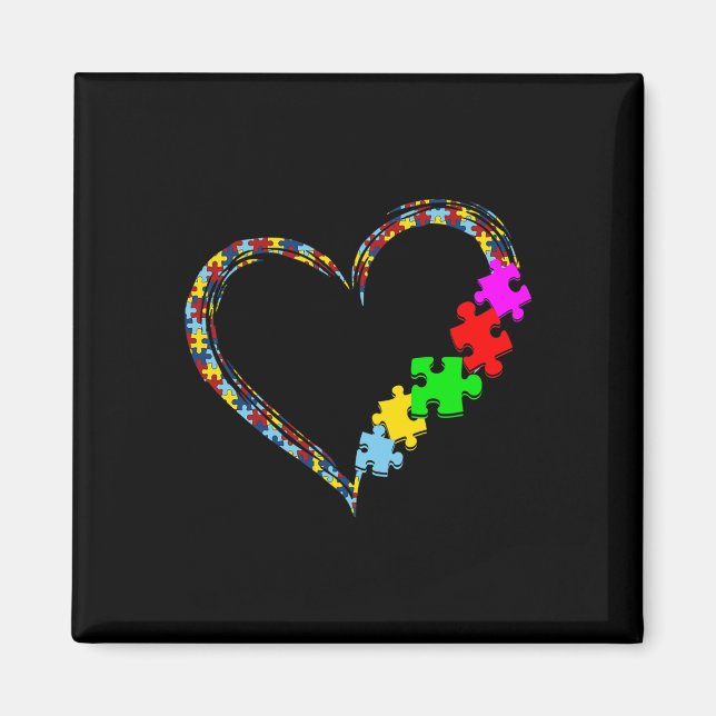Íman Quebra-cabeça do Coração do Amor pela Conscientiza (Frente)