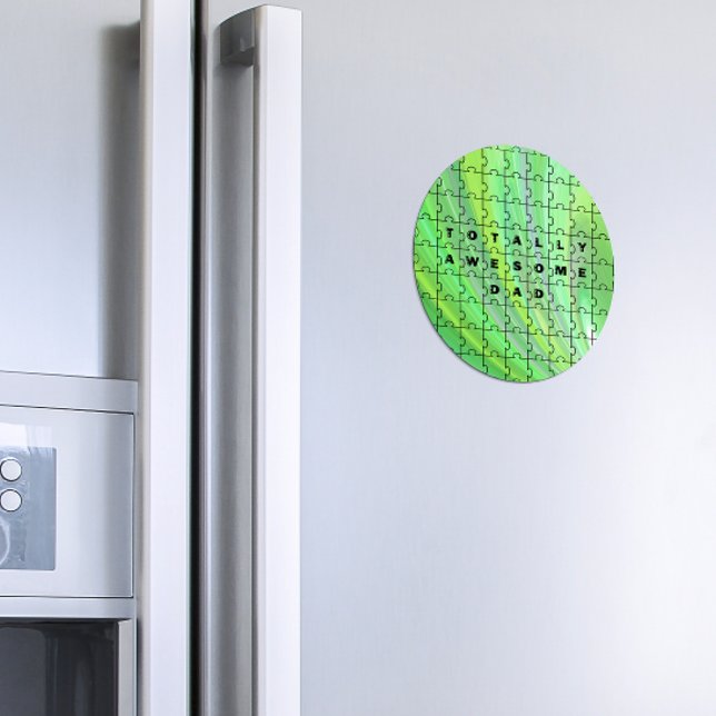 Íman Quebra-cabeça Pai Totalmente Incrível Verde (Criador carregado)