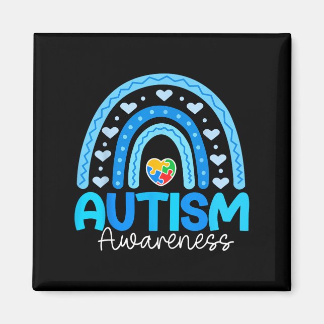 Íman Quebra-cabeça Rainbow Em Abril Vestimos Autismo Az (Frente)