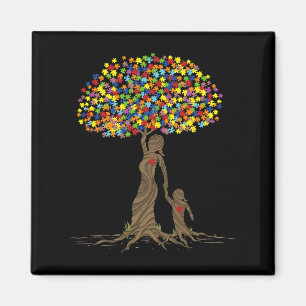 Íman Quebra-cabeça Tree Ama Mãe E Autismo Filha Autista