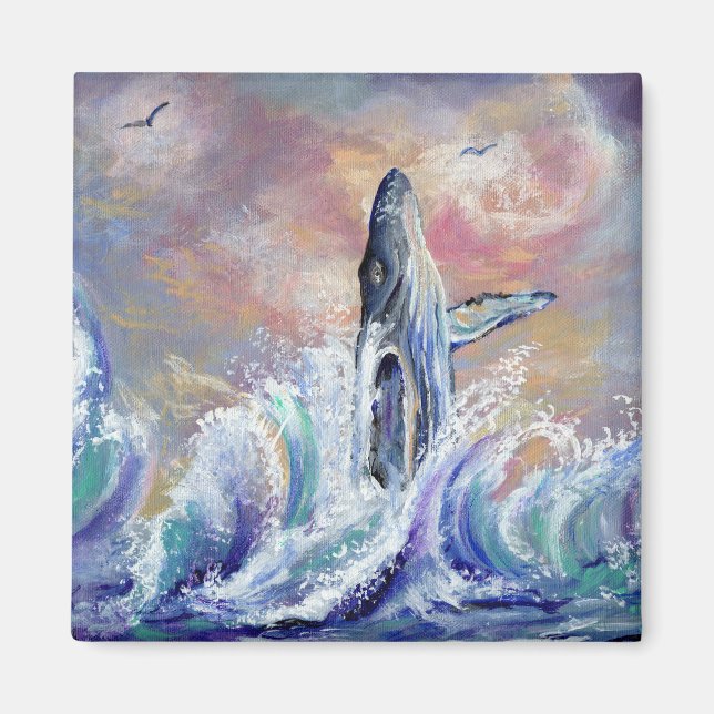 Íman Quebrando o ímã baleia-jubarte havaiano (Frente)