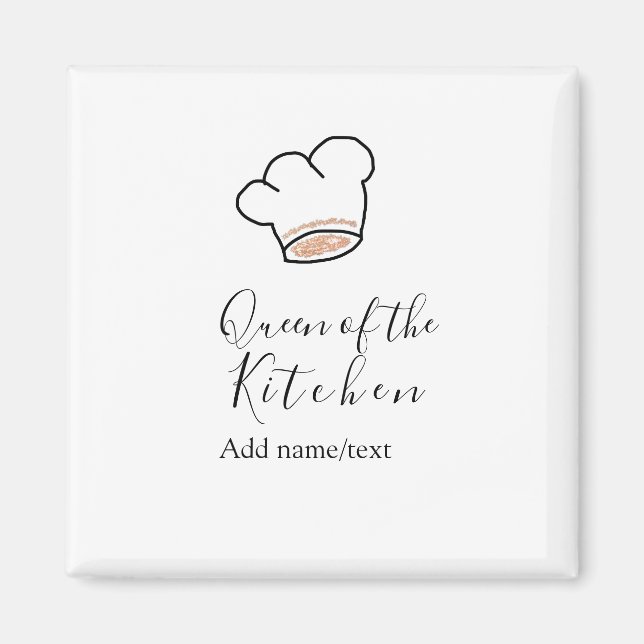 Íman Queen of the kitchen chef cooking add name crown  (Frente)