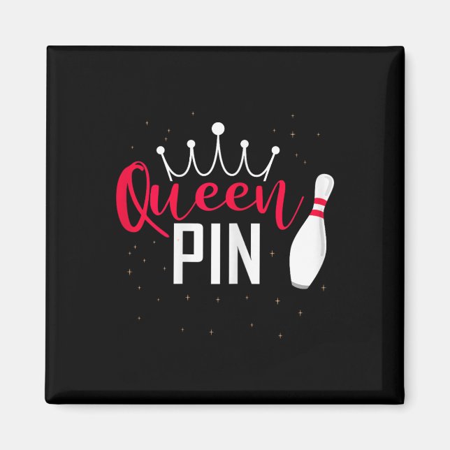 Íman Queen Pin Shirt Bowler Bowling League For Bowling  (Frente)
