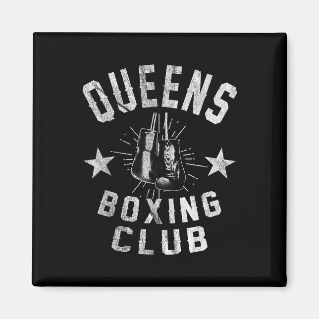 Íman Queens Boxing Club - Boxer em Vintage (Frente)
