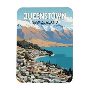Íman Queenstown Nova Zelândia Viagem Art Vintage
