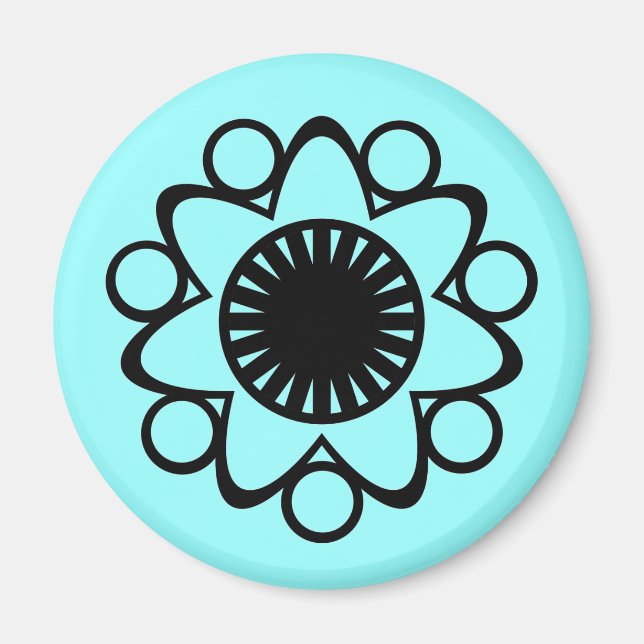 Íman Queimando com o ímã da flor viva, preto (Frente)