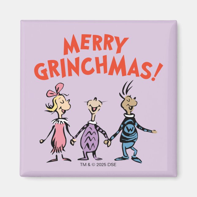 Íman Quem está de mãos dadas Merry Grinchmas (Frente)