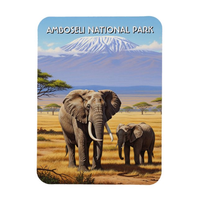 Íman Quênia Amboseli - Elefantes do Parque Nacional (Vertical)
