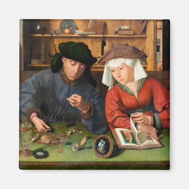 Íman Quentin Matsys - O Moneylender e sua esposa (Frente)