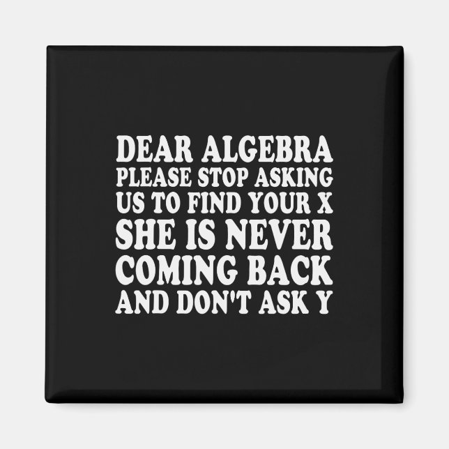 Íman Querida Álgebra Piada Sarcástica Frase Escolar Par (Frente)