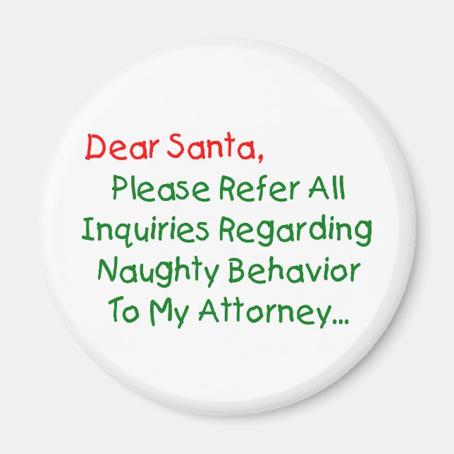 Íman Querido Advogado Papai Noel - Carta de Natal Diver (Frente)