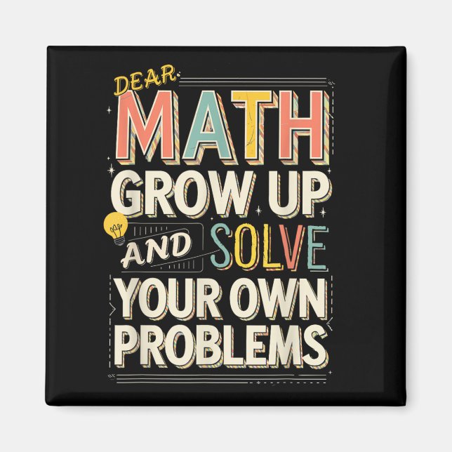 Íman Querido Math Crescer Resolva Seus Próprios Problem (Frente)