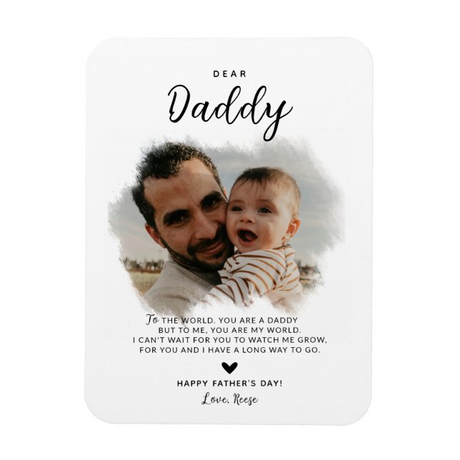 Íman Querido Papai | Foto Moderna Dia dos Pais Coração (Vertical)