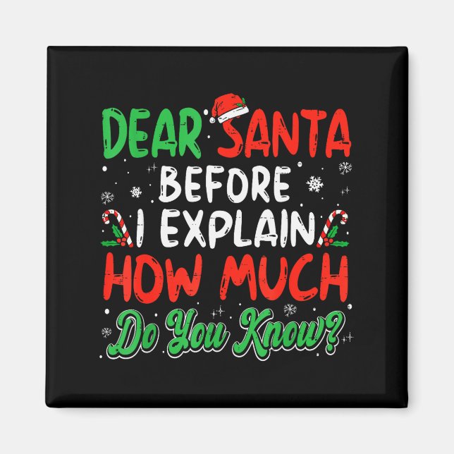 Íman Querido Papai Noel Posso Explicar Camisetas Engraç (Frente)