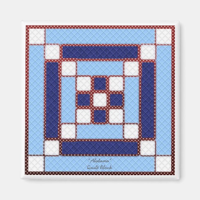 Íman Quilt Block Pattern "Alabama" Magnet (Frente)