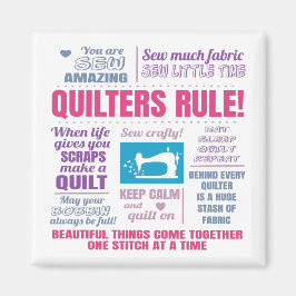 Íman Quilters Rule Engraçado Quilting Sayings