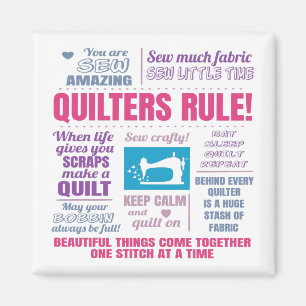 Íman Quilters Rule Engraçado Quilting Sayings