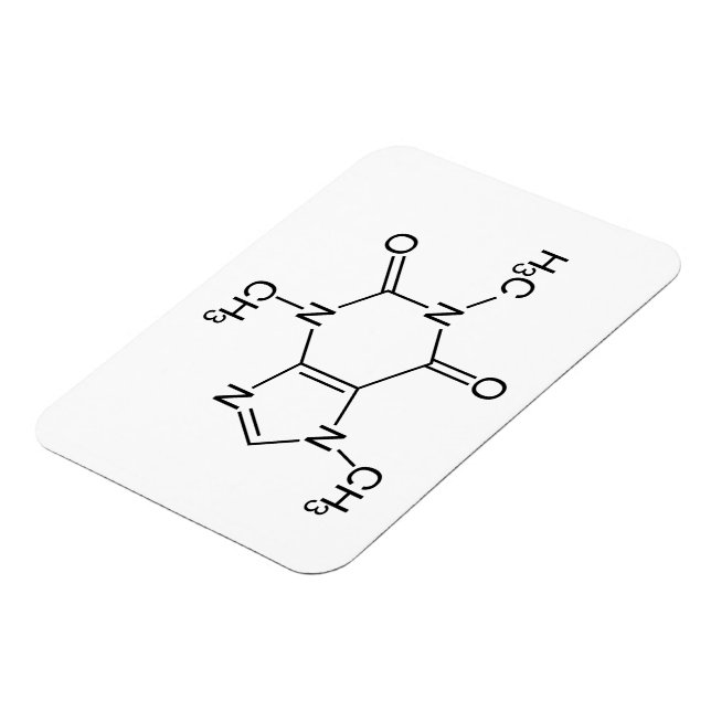 Íman Química da Molécula de Cafeína Café Átomos (Left Side)