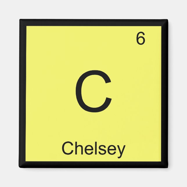 Íman Química Nome Chelsey Elemento Tabela Periódica (Frente)