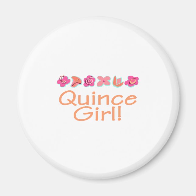 Íman Quince Girl (cor de pêssego) (Frente)