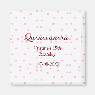 Íman Quinceanera anos 15 de aniversário adicione nome p