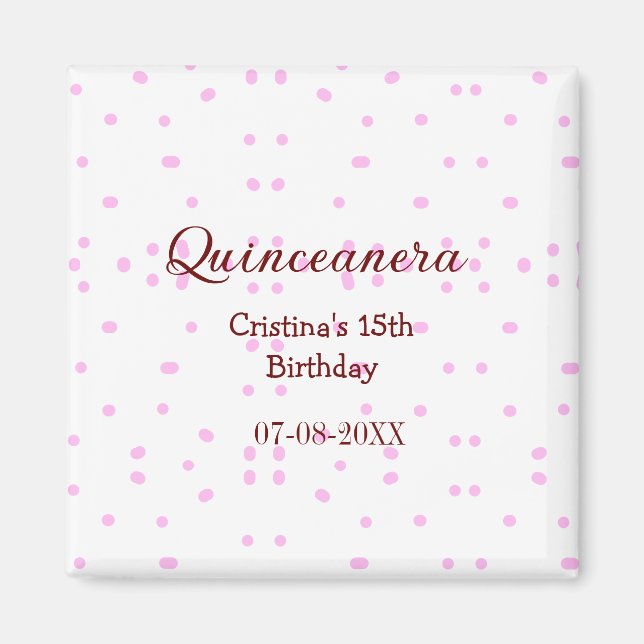 Íman Quinceanera anos 15 de aniversário adicione nome p (Frente)