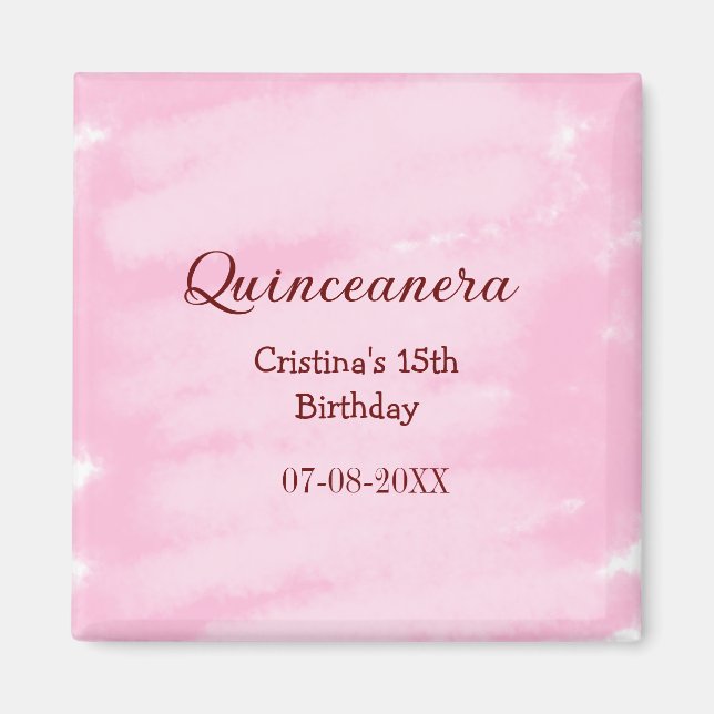 Íman Quinceanera anos 15 de aniversário adicione nome t (Frente)