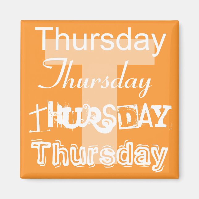 Íman Quinta-feira Dia Útil do Magnete Semanal (Frente)