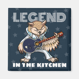 Íman Quirky Owl Legend In The Kitchen Rock Star Artwork