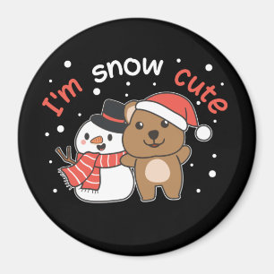 Íman Quokka, sou Snow Cute Snowman Snow Pun Magnet
